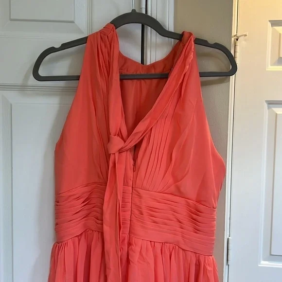 Hebeos A-Line/Princess Halter Sleeveless Ruched Floor-Length Chiffon Dresses - Picture 5 of 8